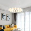 Luxury Modern Chandeliers Pearl necklace opal glass ring Chandelier Manufactory
